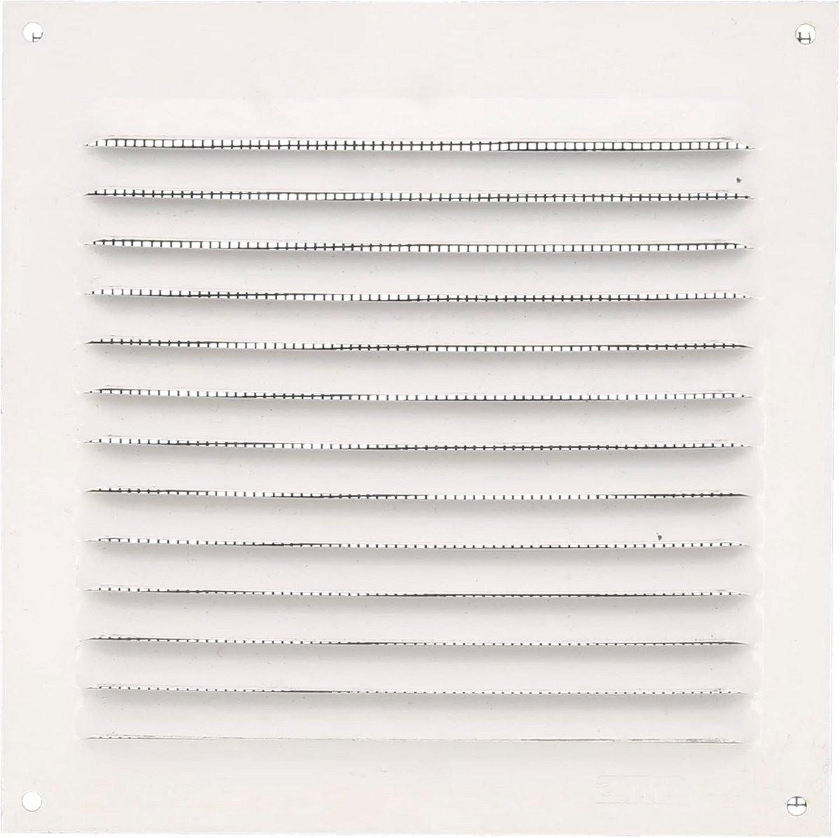 Vierkant Ventilatie Rooster van Aluminium met Muggenhor - 150x150mm - Wit
