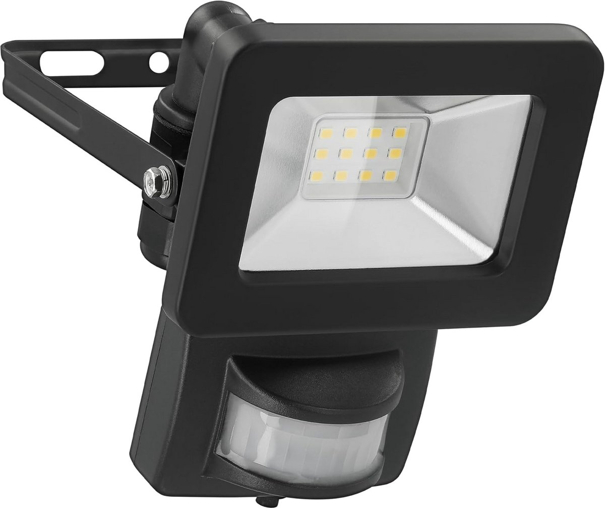 Krachtige LED Buitenlamp met Bewegingsmelder 10W Neutraal Wit Licht IP65 Zwart