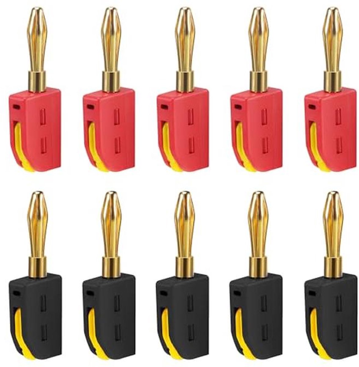 Banaanstekkers 4 mm - 10 Stuks Banaanconnectoren voor Luidsprekers en Versterkers