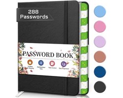 Wachtwoord Boek, Klein Wachtwoord Bewaarboek Met Alfabetische Tabbladen, Wachtwoord Notitieboek Voor Computer En Internet Adres Website Login, Wachtwoord Bewaarboek, Wachtwoord Veiligheid - Zwart