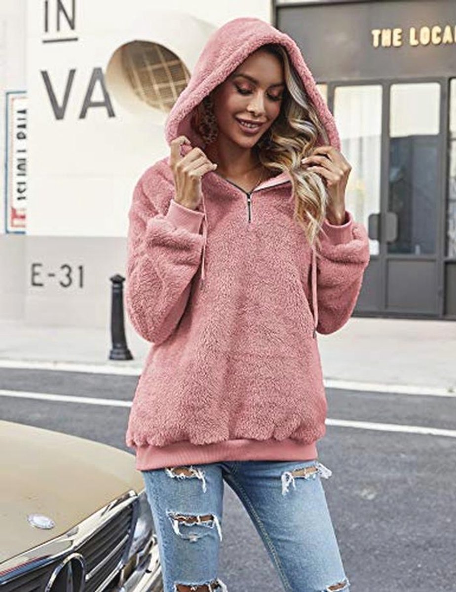 Heren Dames Hoodie Capuchonpullover Teddy Fleece Sweatshirt — cadeau in Mode & Accessoires - foto 2