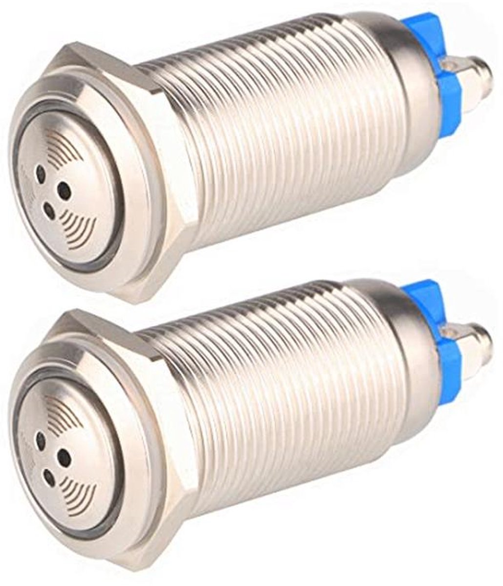 2 Stuks AC DC 24V 16mm LED Flitsalarm Met 80dB Geluid voor Elektrische Bedieningspanelen en DIY Projecten
