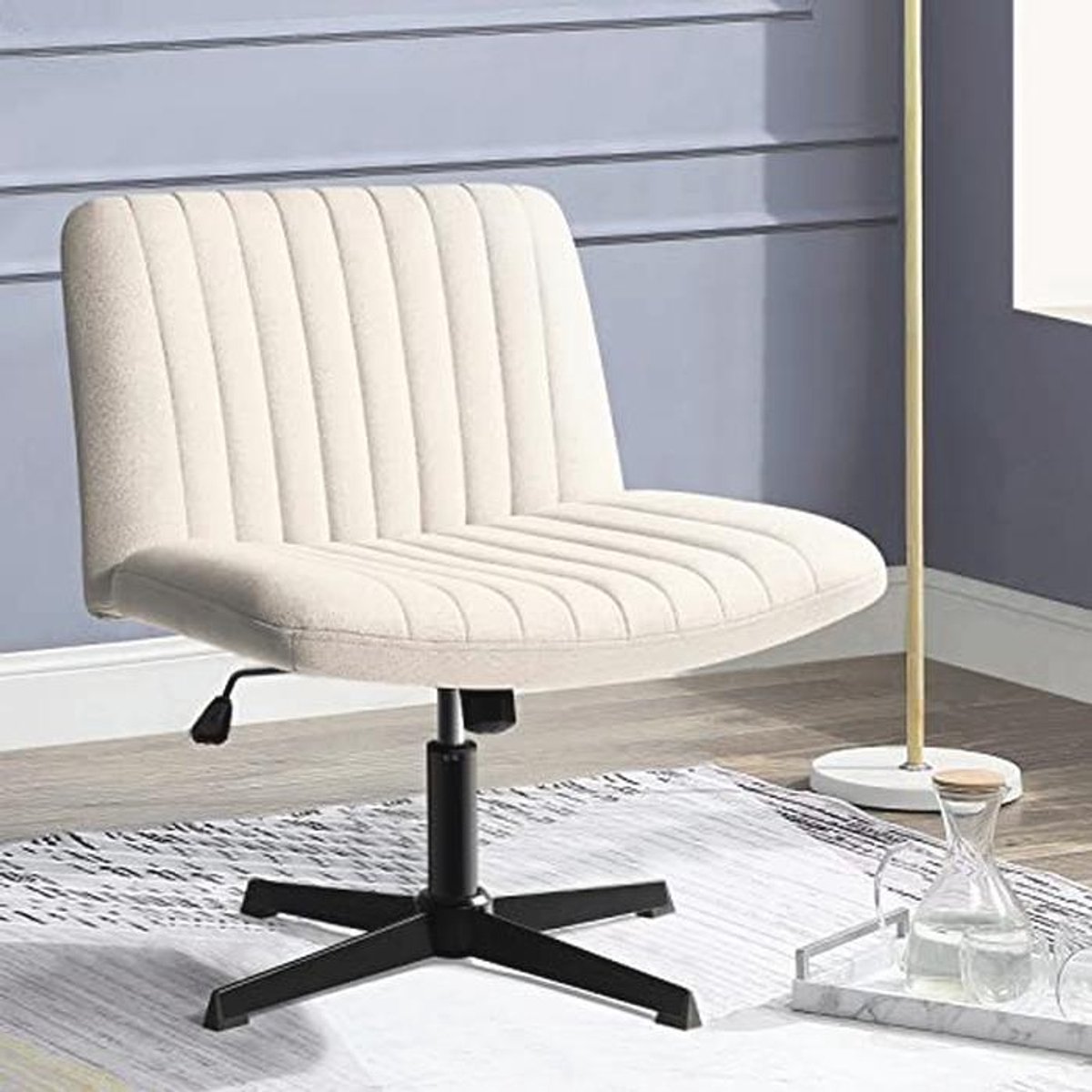 Comfortabele Criss Cross Stoel - Moderne Stoffen Bureaustoel, Rotatable en In Hoogte Verstelbaar voor Thuis en Kantoor