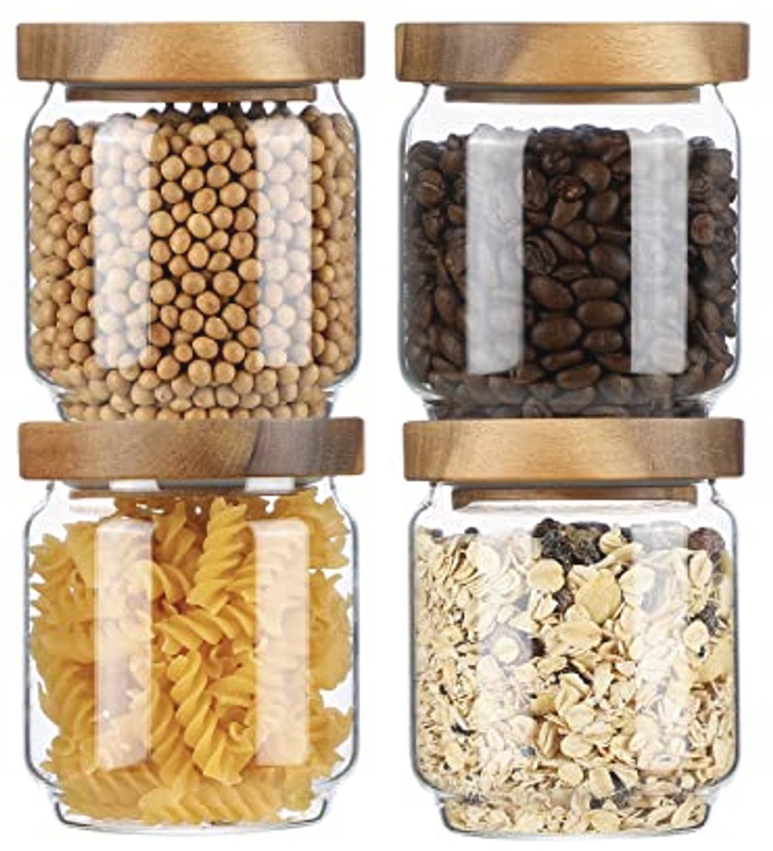 Set van 3 Glazen Voorraadpotten - 1600 ML