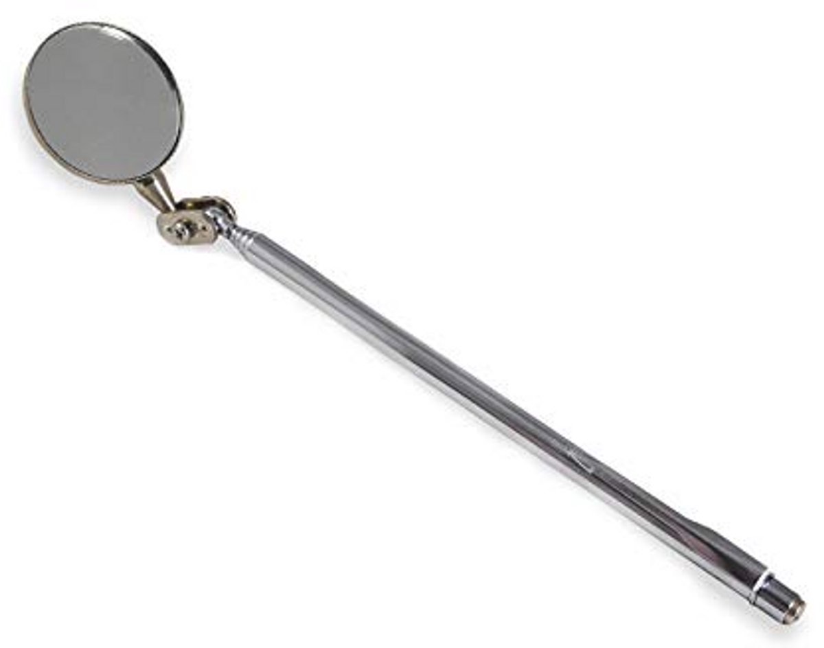 Verstelbare Telescopische Inspect spiegel met Kantelarm en Pocketclip - 360 Graden Rotatable