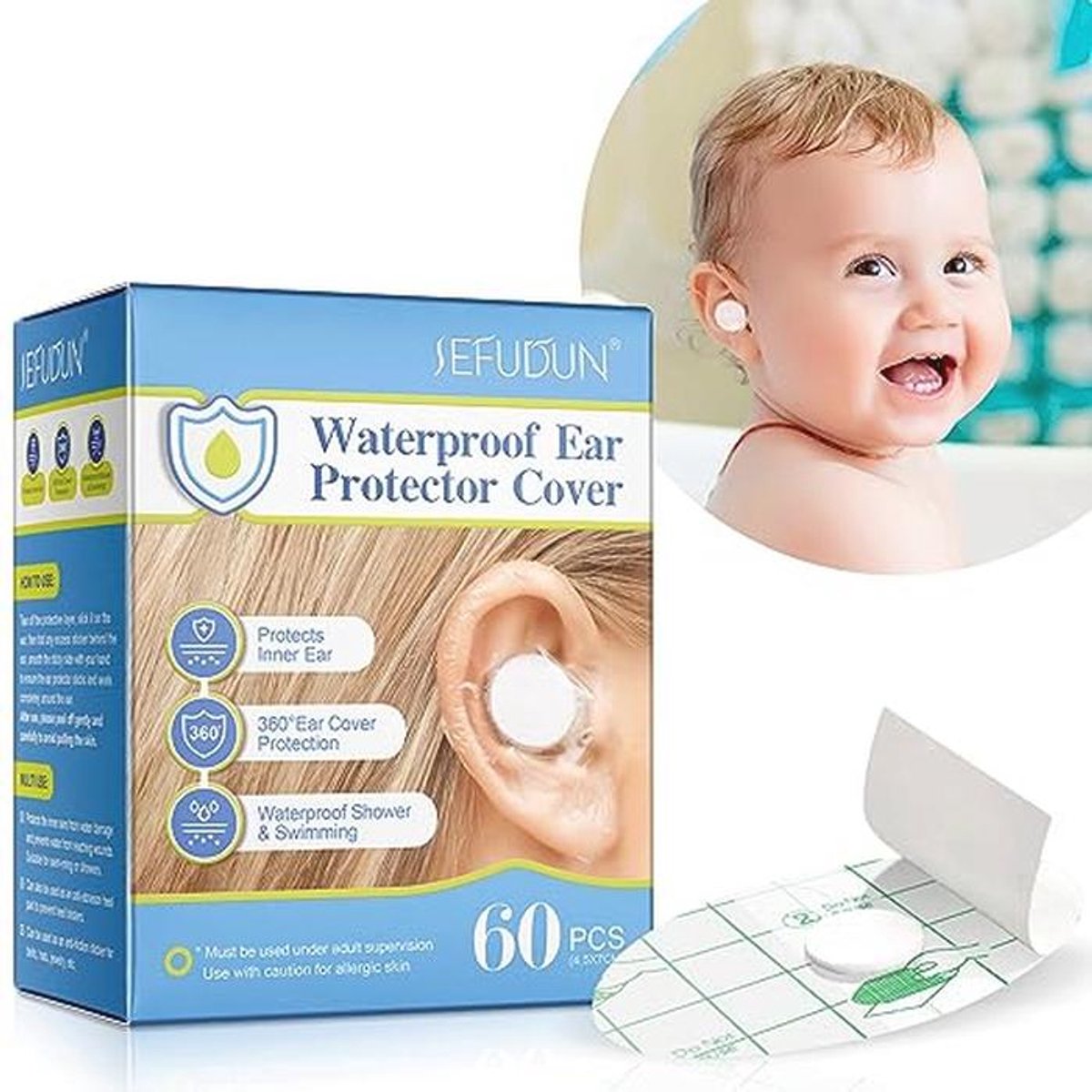 Waterdichte oordopjes voor douchen en zwemmen - 60 stuks