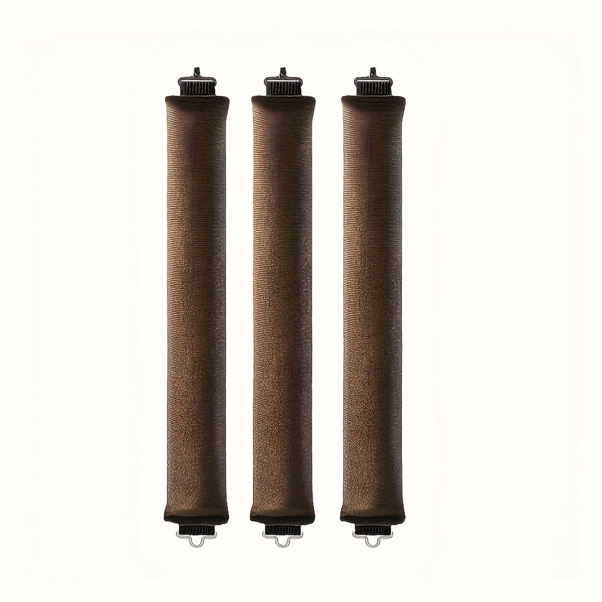 Livé® Krultangen Zonder Hitte – 3 Donkerbruine Flanel Rollers