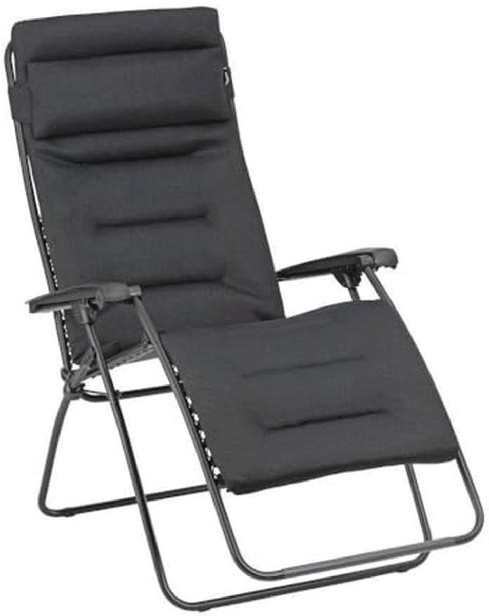 Gepolsterde Zero-Gravity XL Relaxstoel - Opvouwbare Ligstoel voor Ontspanning - Zwart