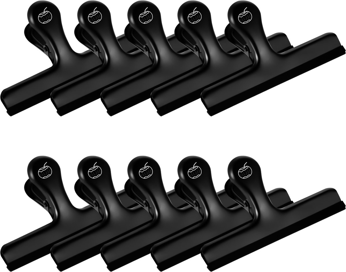 Bangosa - RVS Vershoudclips - Zakklemmen - Afsluitclips - Vershoud knijpers - Zaksluiter - Vershoudklemmen - 10 stuks - Groot