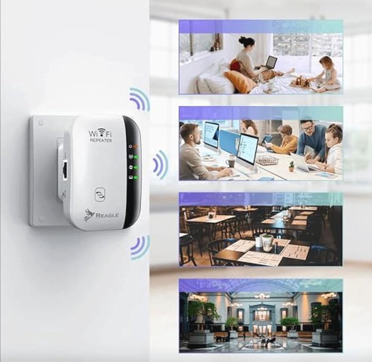 Wifi-repeater 300 Mbps | 3-in-1 WiFi-versterker met eenvoudig bereik van 10 m