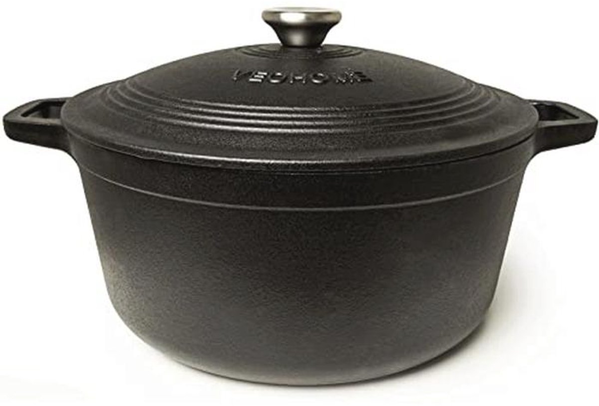 Gietijzeren Braadpan en Stoofpot 6L - Voor Alle Hittebronnen, Inclusief Inductie