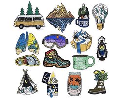 Strijkpatches voor Kleding - 15 Stuks Landschap Geborduurd