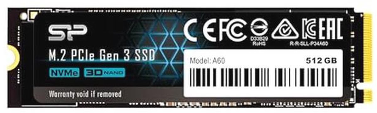 PCIe M.2 NVMe SSD 512 GB Gen3x4 met hoge snelheid
