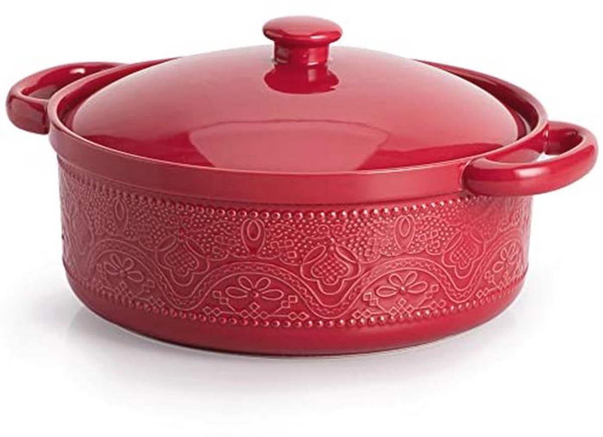 Ronde Keramische Ovenschalen met Deksel 2L - Ideaal voor Diner en Feest