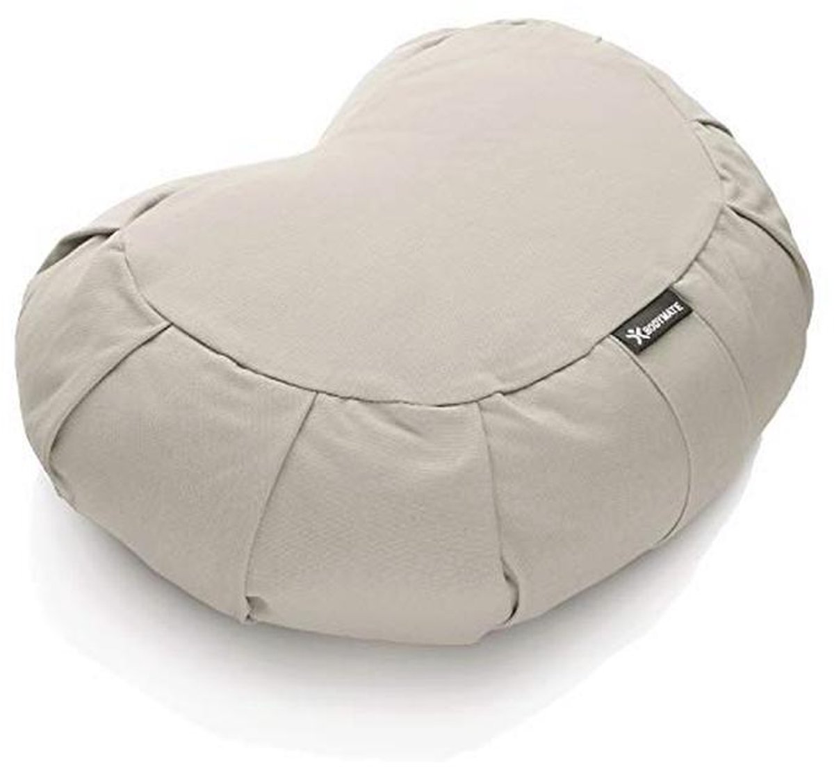 Yoga Kussen Halve Maan - 42 cm x 30 cm - Buckwheat Vulling - Wasbare Katoenen Hoes - Meditatiekussen