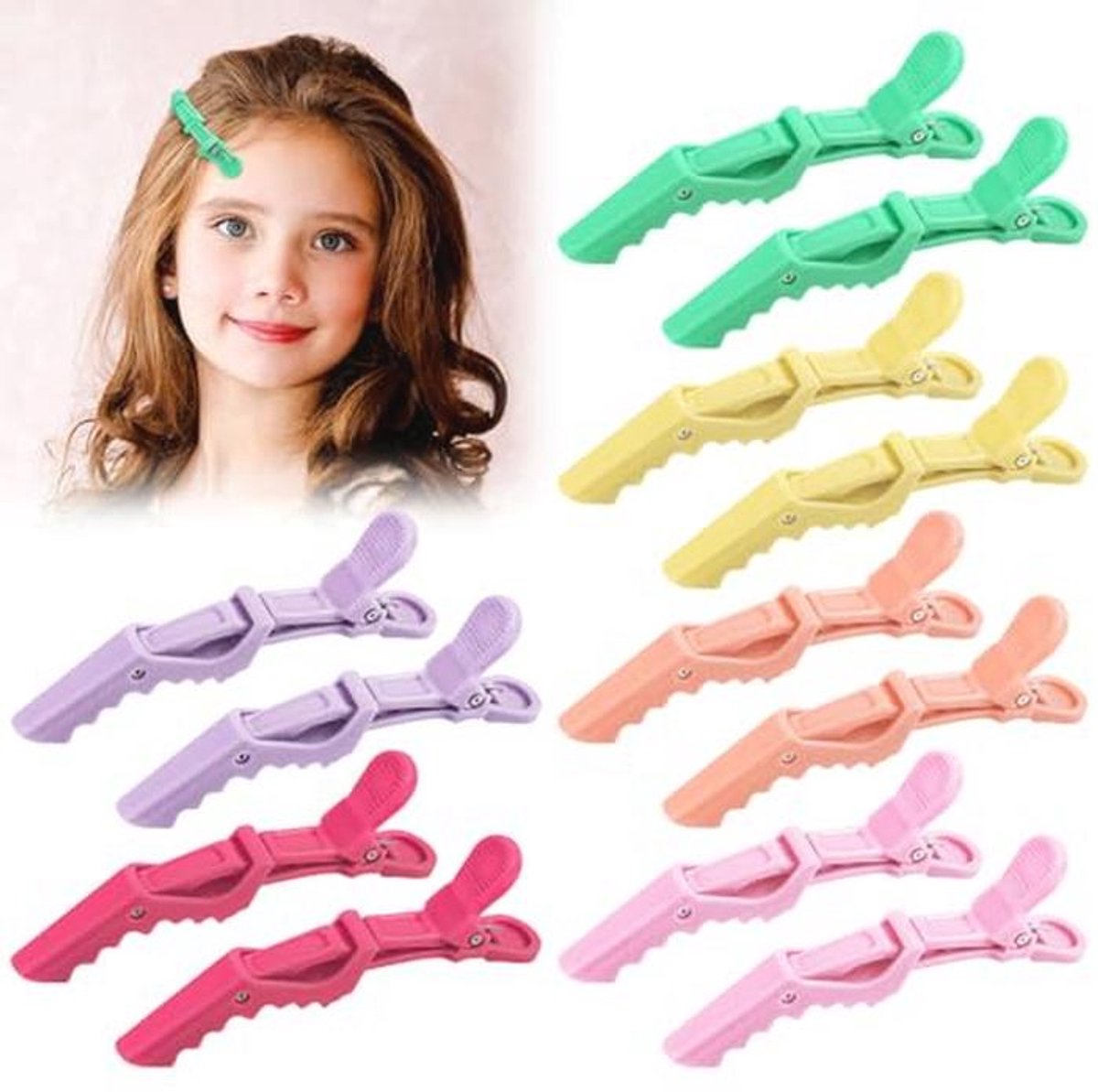Professionele Krokodil Haarspeldjes voor Dames en Meisjes - 12 Stuks met Antislip Grip