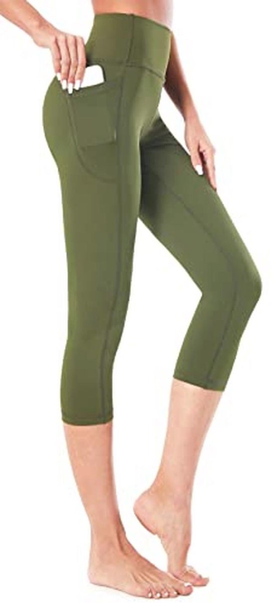 Hoge Taille 3/4-broek voor Dames met Zak - Fitnessbroek & Gym Caprilegging van hoge — afbeelding 3