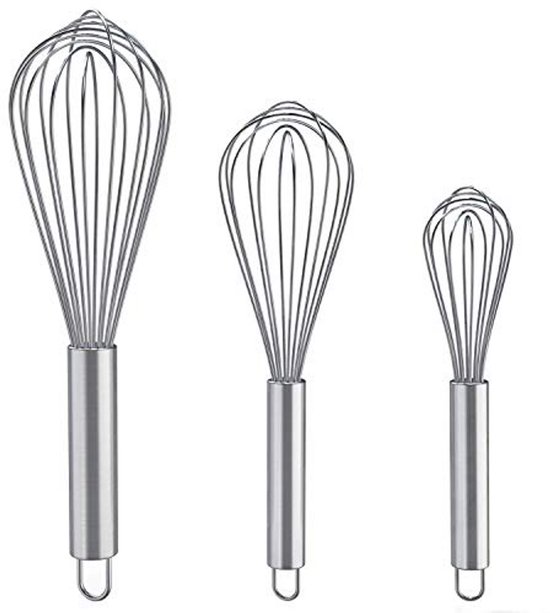 Gvolatee Gardeset, roestvrij staal, garde, 3 stuks, bevat 21 cm, 26 cm