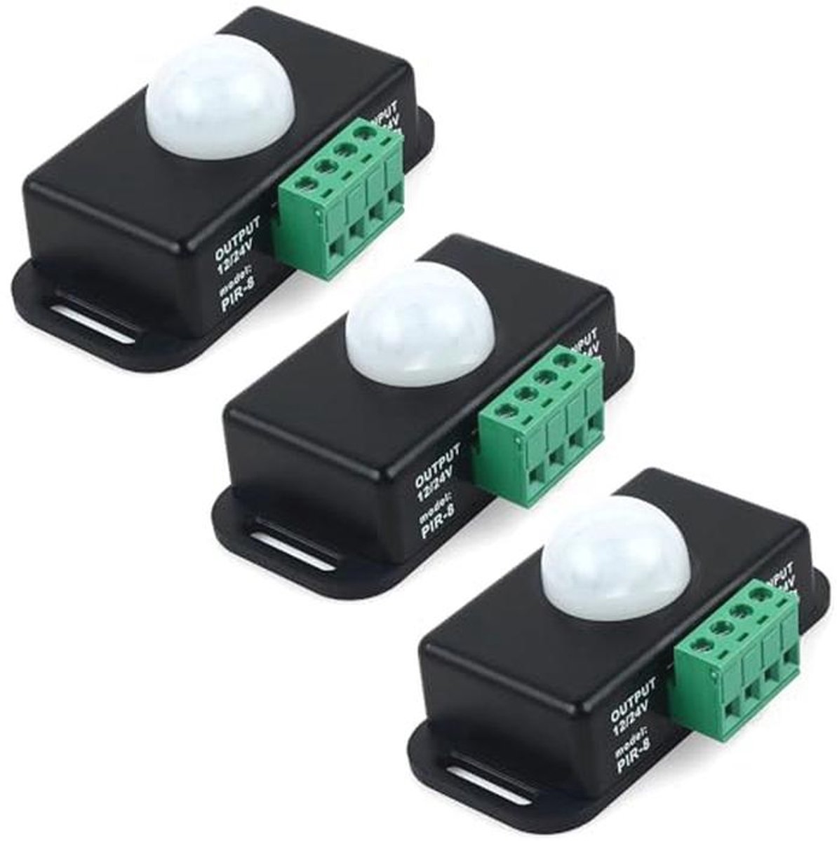 3 Stuks 12V/24V Bewegingsmelder Schakelaar PIR-Sensor voor LED-Strips