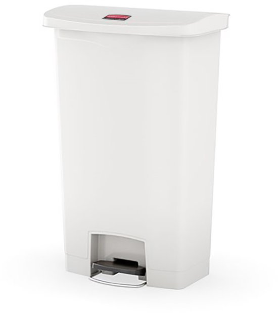 Rubbermaid Slim Jim Step On container Front Step kunststof 30 ltr, Wit (VB223996)