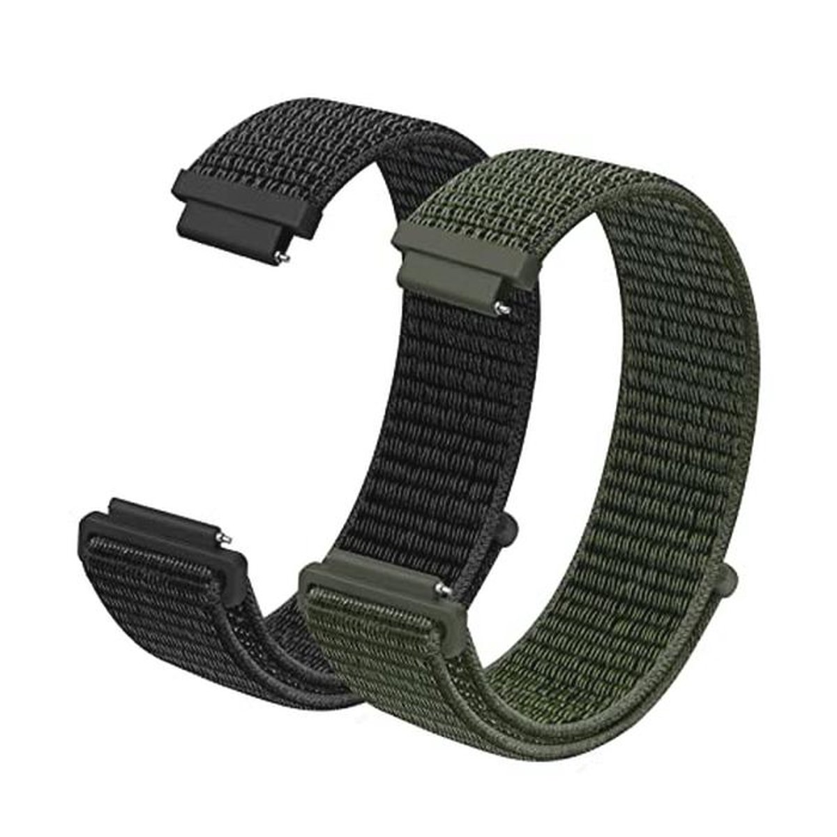 Nylon horlogebandjes met snelsluiting - Vervangende bandjes voor heren en dames - 16mm-18mm-20mm - Set van 2, meerkleurig