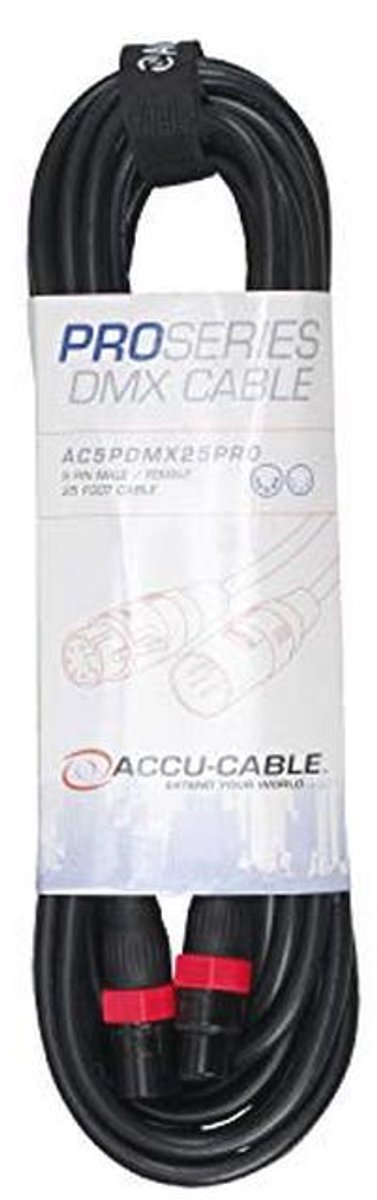 5-polige DMX-kabel 7,6 m voor professionele audio- en lichtinstallaties