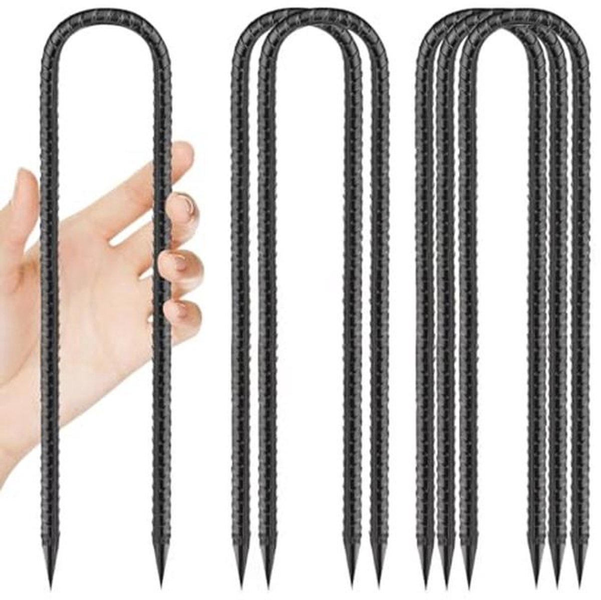 U-vormige Grondankers voor Stabiele Bevestiging - 30 cm - Sterke Anti-Roest Haringen