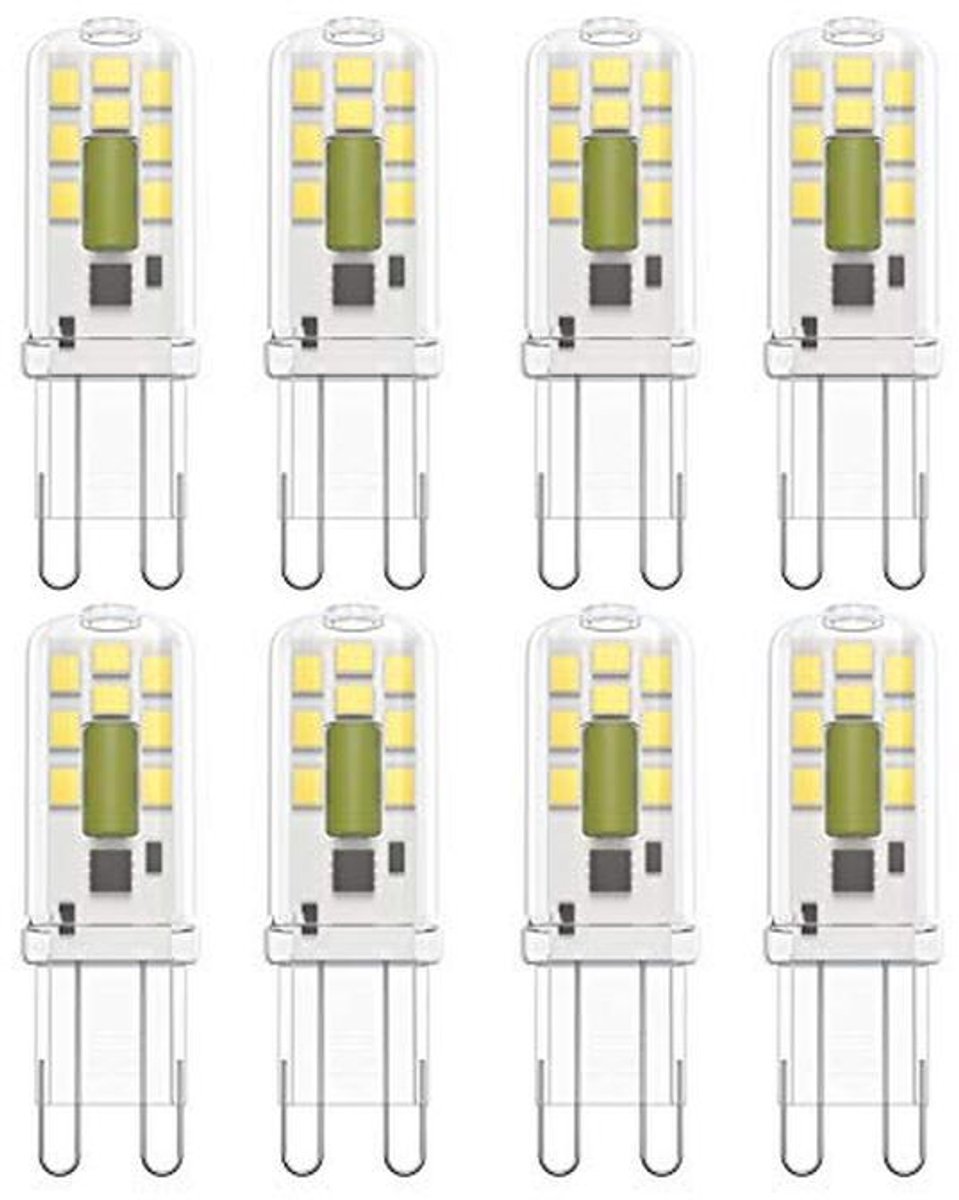 Energiebesparende G9 LED-lampen, 3W (30W equivalent), 6000K, niet-dimbaar, 8 stuks voor thuisverlichting