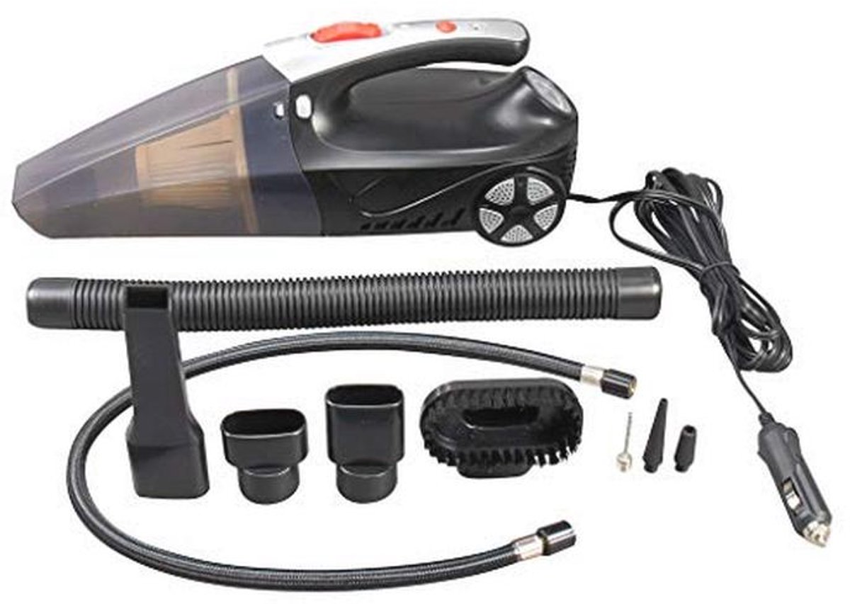 2-in-1 Auto Stofzuiger met Compressor en Zaklamp - Efficiënte Voertuig Reiniging
