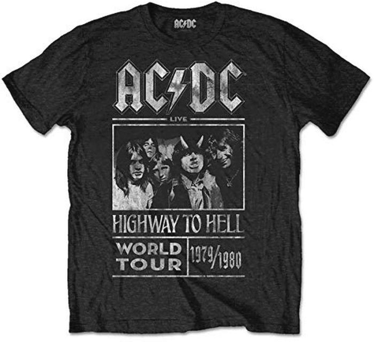 Zwart heren T-shirt met snelweg naar hel 1979/80