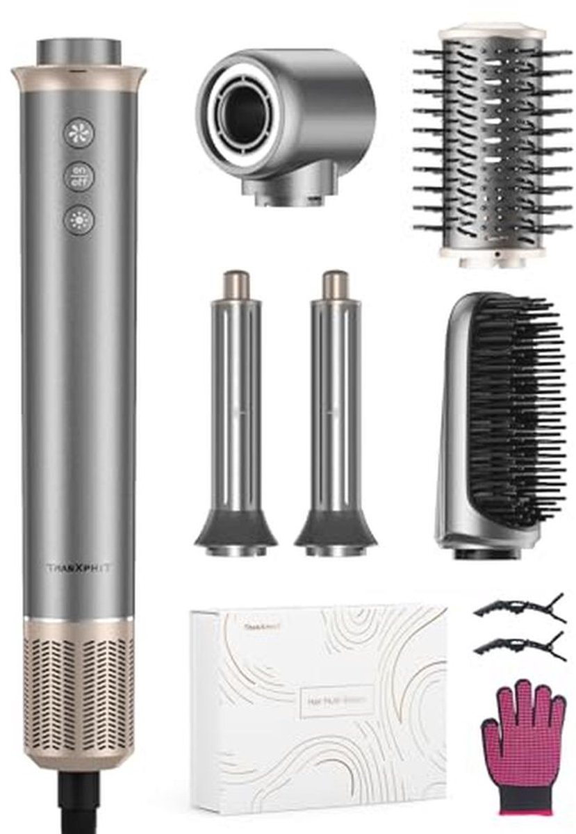 5-in-1 Hairstyler met Hoge Snelheid en Negatieve Ionen - Sneldrogende Föhn