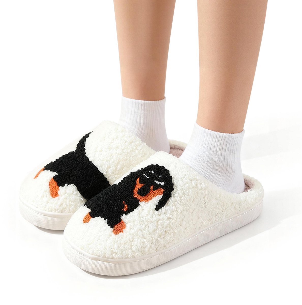 Warme en comfortabele winter slippers - unisex zachte slippers - schattige pluche slippers met cartoonfiguren - antislip binnenslippers - duurzame katoenen slippers - maat 38/39 - De maat valt klein - geschikt voor een voetlengte van ongeveer 24,5cm