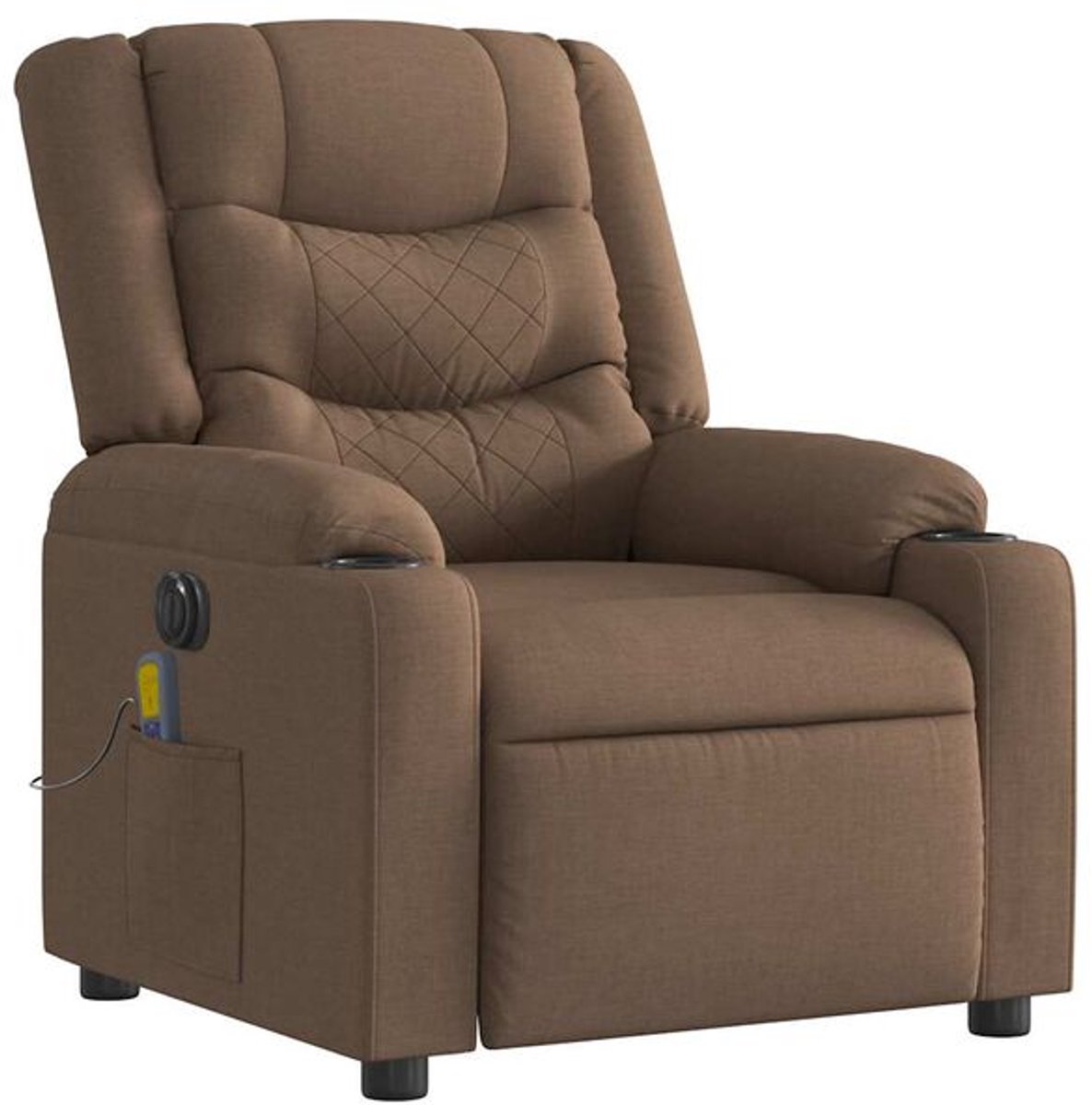 Massagestoel - Relaxfauteuil - Zetel - Stof - 1 persoons - Met armleuning - Zeer comfortabel - Elektrisch - Bruin