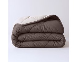 Dekbed-Discounter - Sleeptime Dekbed Zonder Overtrek 140 x 200 cm - Inclusief 1 kussensloop - Wasbaar op 40 graden - Verkoelend dekbed - Bruin/Off White