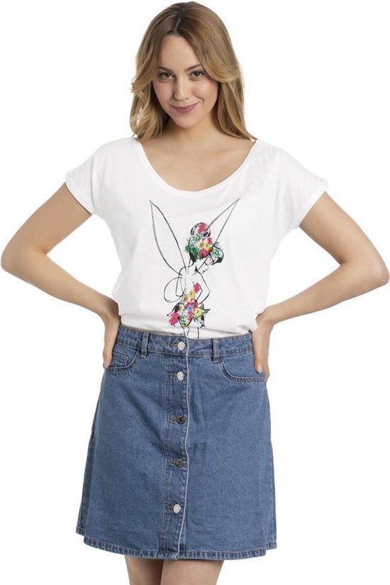 Peter Pan Tinker Bell - Flower Power Dames T-shirt - wit - M