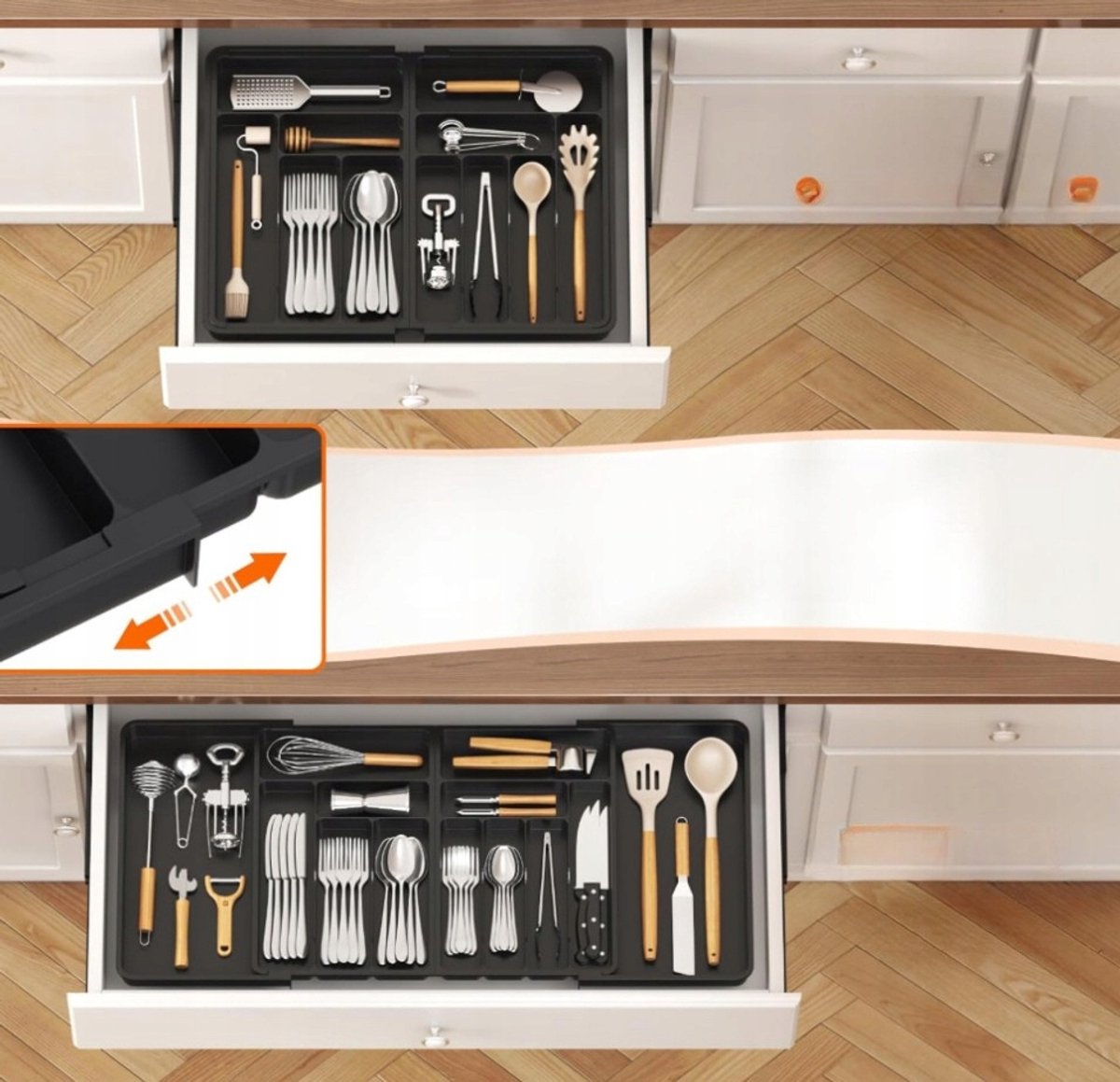 Verstelbare Bestekorganizer XXL - Tot 91,4 cm breed