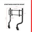 Zwarte monitorsteun voor racecockpit, 78,5 cm hoog, 71 cm breed, geschikt voor 20-40 cm schermen.