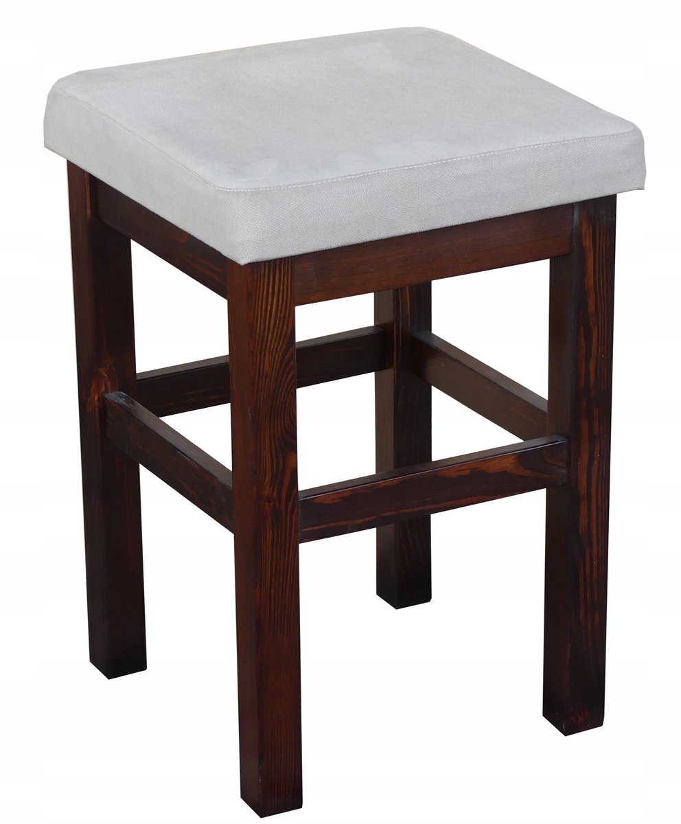 Houten Tabouret met Gestoffeerde Zitting - Keuze uit Diverse Stoffen