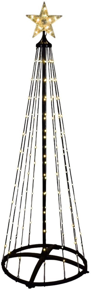 ECD Germany LED kerstboom 210 cm voor buiten 370 warm witte LED lampjes dimbaar met timer 9 lichtstanden met afstandsbediening ster metalen lichtpiramide weerbestendig tuin kerstdecoratie kegelvormige lichtboom kerstverlichting feestdecoratie – foto 3