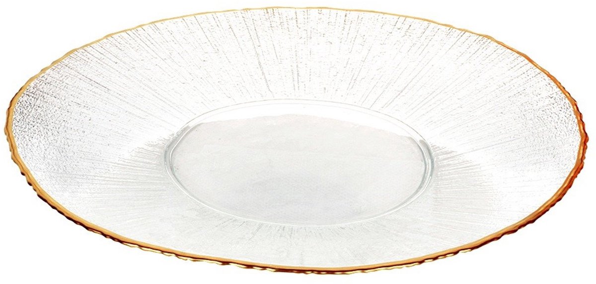 Vilde - Glazen Dinerbord - 28 cm - Goud - Elegant Design