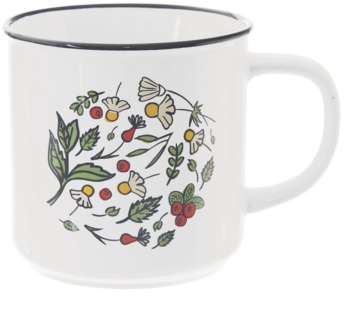 Orion - Keramische Mok - 650 ml - Plantenprint - Met Oor