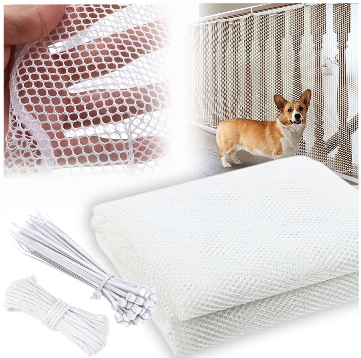 MORE&DECO - Dierenbeschermkraag - 300cm - Wit - Veiligheid