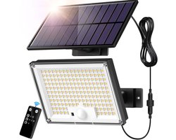 Ynkkvre - Solarlamp - 172 LED buitenlamp met bewegingssensor - 3 standen - IP65 waterdicht - inclusief 5 m kabel - voor tuin en garage