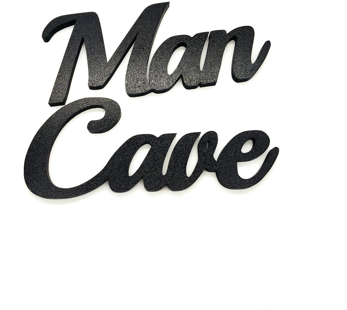 3D Man Cave Wandletters - Zwart Script Decoratie, Garage, Bar & Kantoor