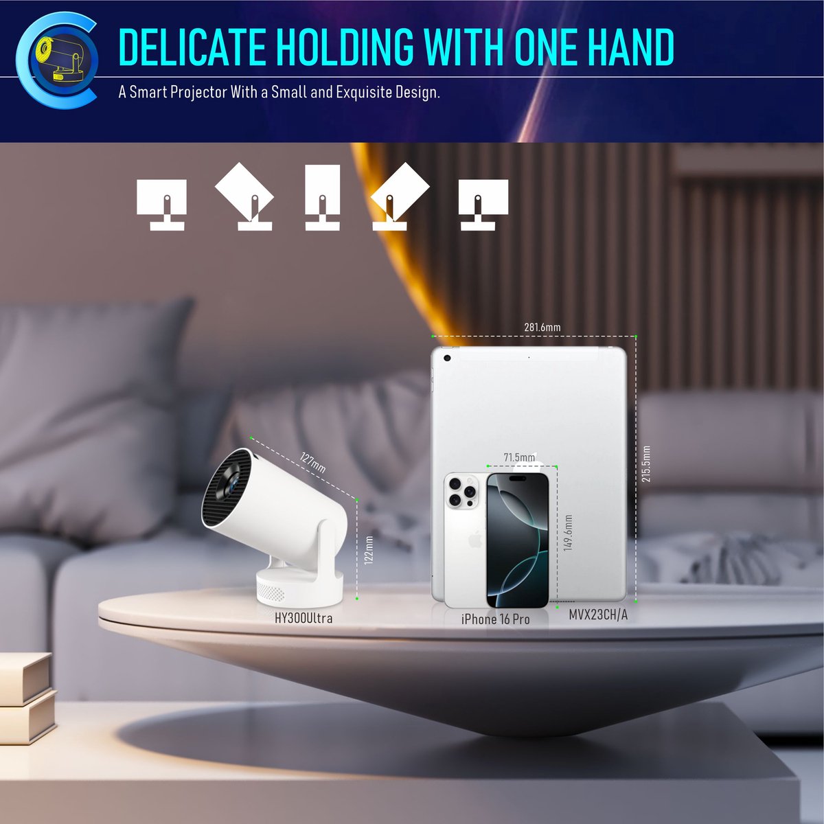 HY300 Smart Projector WiFi 6 thumbnail 7