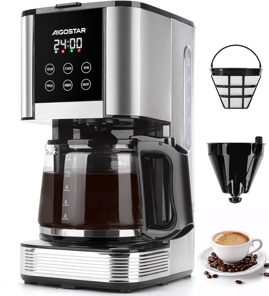 Westinghouse Koffiezetapparaat - Filterkoffie - Glazen Kan - 10 Koppen Koffie Met Herbruikbare Filter Zwart