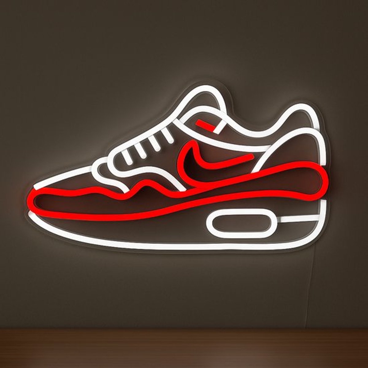 Sneaker LED Lamp – Tafellamp & Wandlamp – Afstandsbediening Dimbaar – 40x28 cm – Gaming & Bureaulamp – Energiezuinig