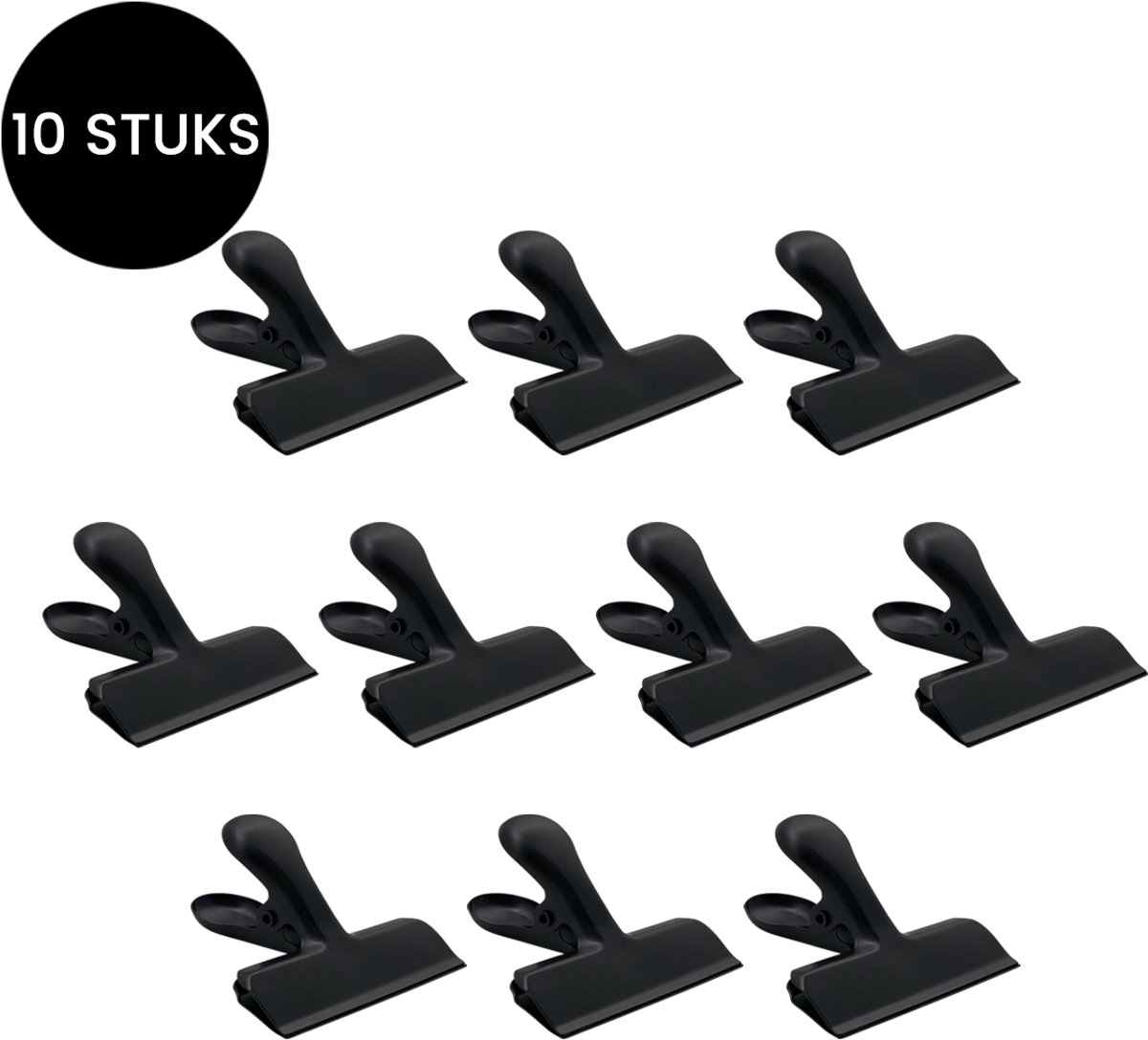Purepeak Vershoudclips Set 10 Stuks - Afsluitclips - Vershoud Knijpers - Klemmen - Zwart