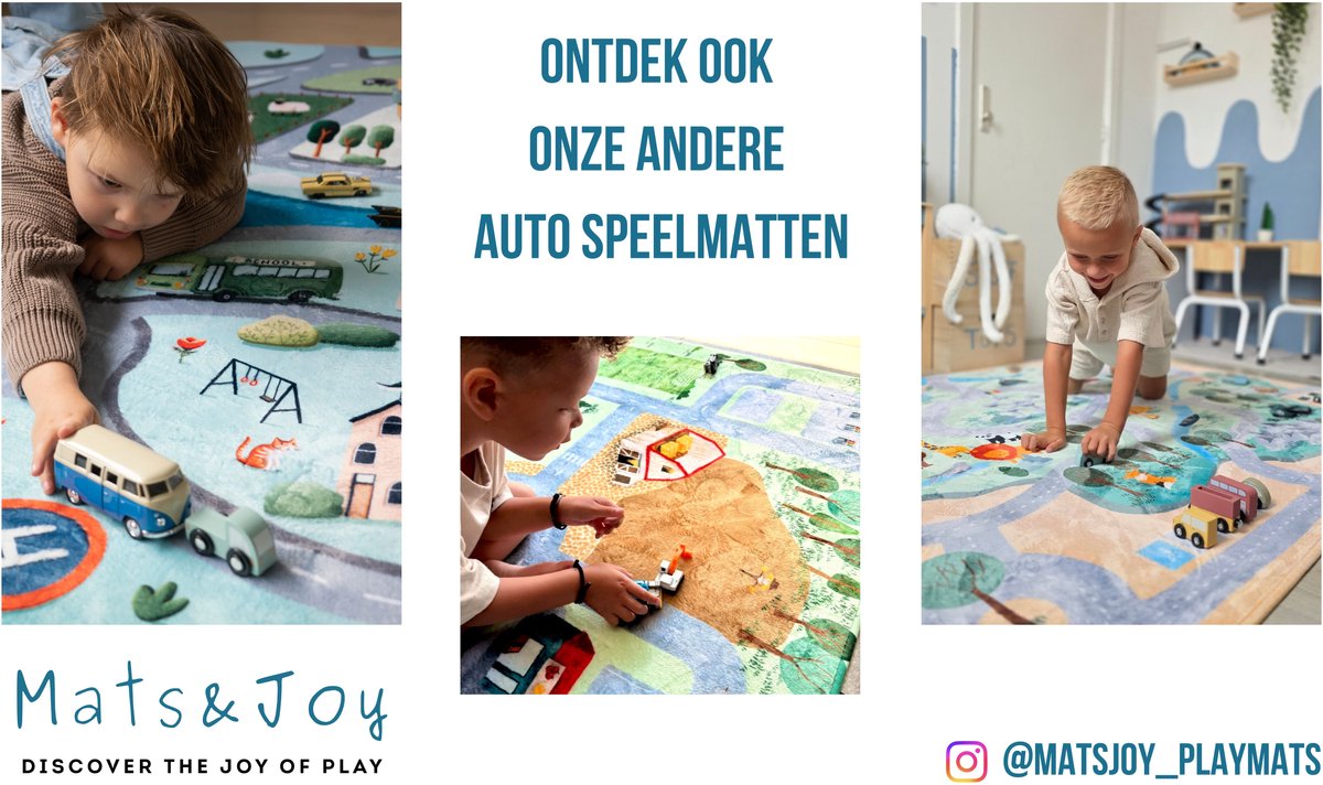 Mats & Joy® Boerderij Auto Speelmat 130x180cm – Fluweelzacht - Wasbaar - Anti-Slip – Speelkleed Baby - Speeltapijt Kinderen - Speelkleed Autokleed thumbnail 4