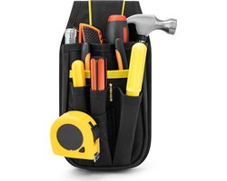 Gereedschapsriem Zwart - Gereedschapstas met Clip - 6-Vakken Gereedschapsriem - Elektriciensriem Geschikt voor Elektriciens - Onderhoudstechnici en Vakmensen - Professionele Gereedschapsoplossingen